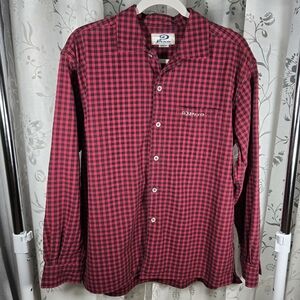 Piko‎ Hawaiian Longboard Wear Red and Black Casual Button Down Shirt